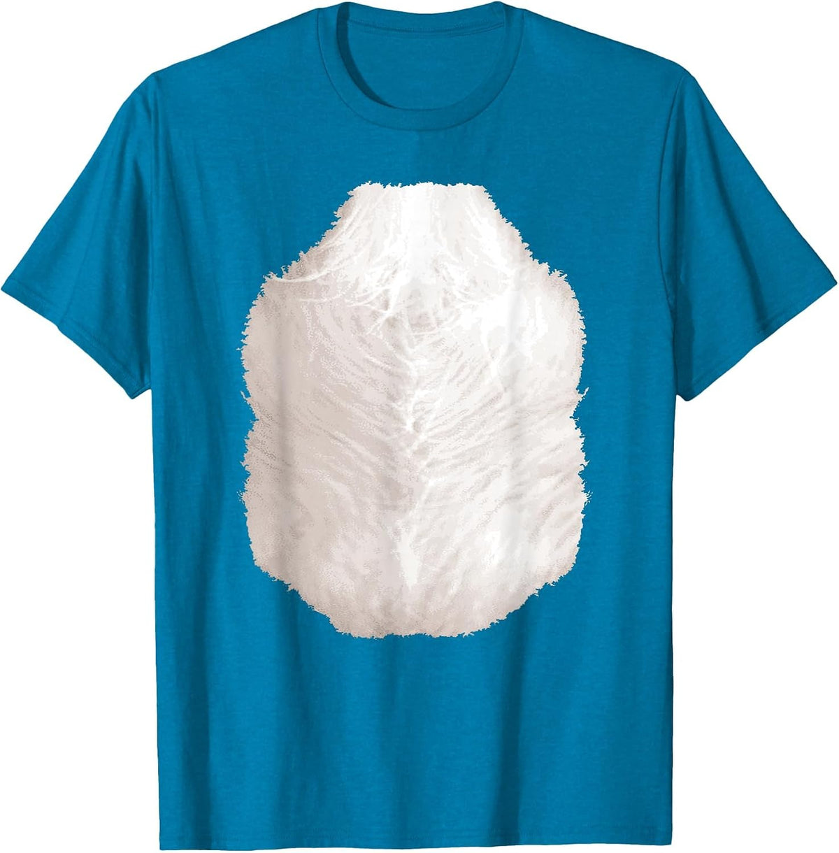 Skunk Hairy Belly Chest Hair Picture Halloween Costume Adult T-Shirt - Sapphire Blue