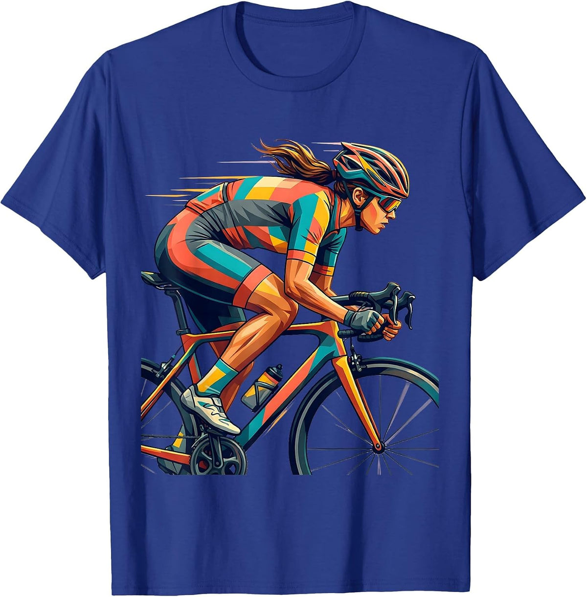 Cycling Jersey Sprint Graphic Tee T-Shirt - Royal Blue