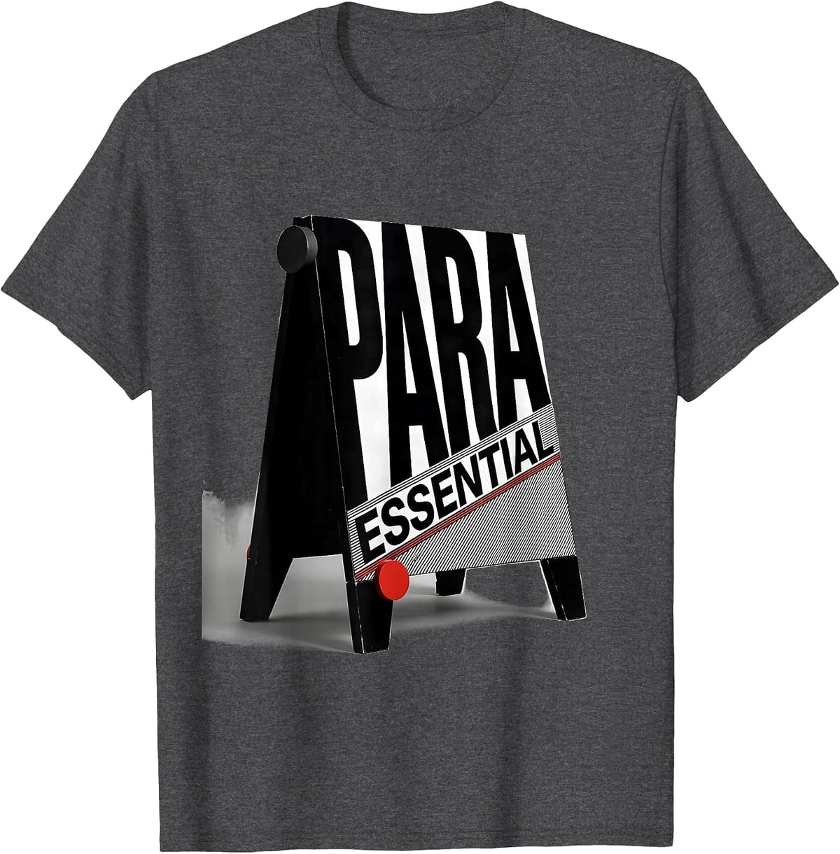 Men's Para Essential Bauhaus Modernist Teacher's Aide Appreciation T-Shirt - Dark Heather Grey