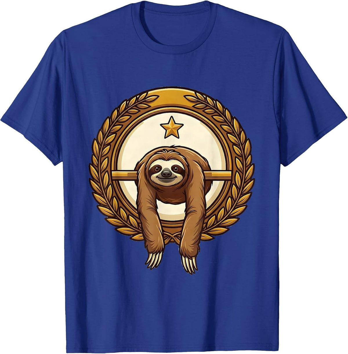Men's Masked Sloth Chill Cartoon Humor Novelty T-Shirt - Royal Blue