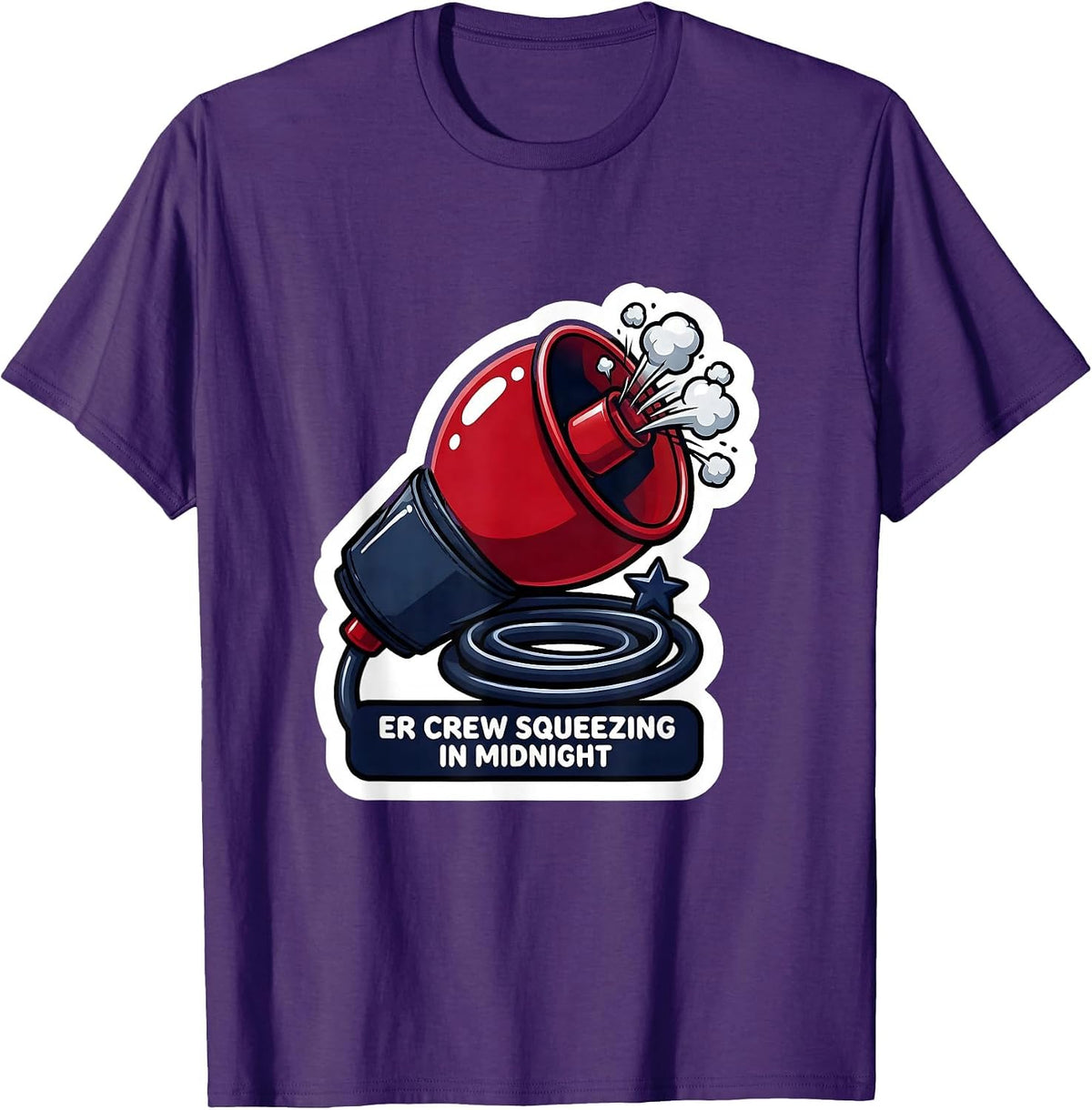 ER Crew Squeezing In Midnight Funny Nurse Crew New Years Eve T-Shirt - Purple