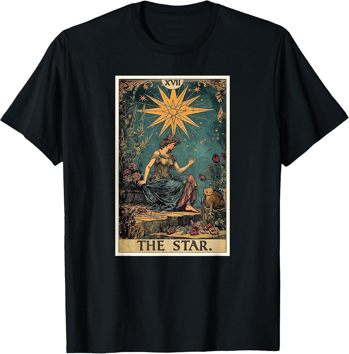 Tarot Cards Tarot Card 17 The Star T-Shirt - Black