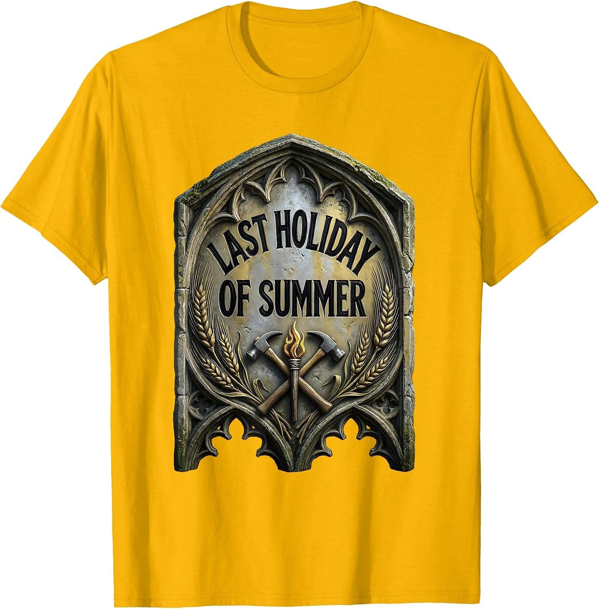 Last Holiday of Summer Labor Day Design T-Shirt - Golden Yellow