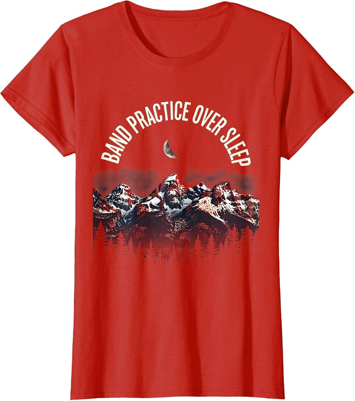 Band Practice Over Sleep Musician Design T-Shirt - Red
