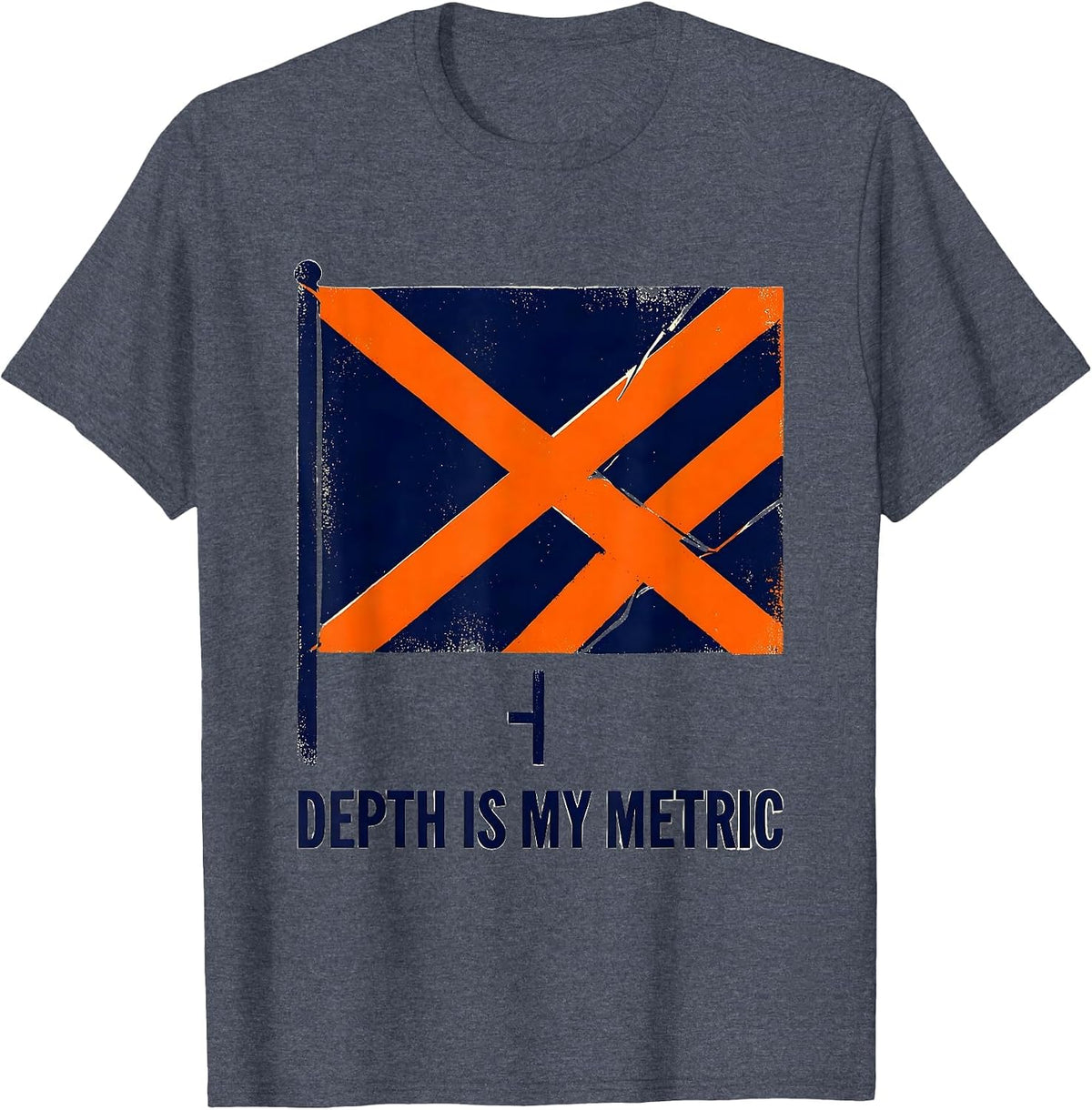 Depth Is My Metric Vintage Scuba Diving Enthusiast Gift T-Shirt - Heather Blue