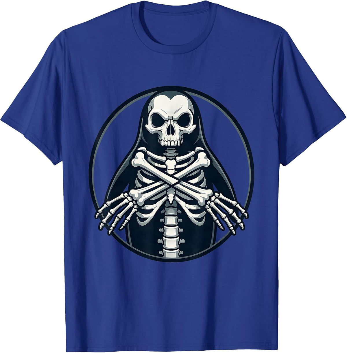 Men's Penguin Skeleton Crossed Flippers Illustration T-Shirt - Royal Blue