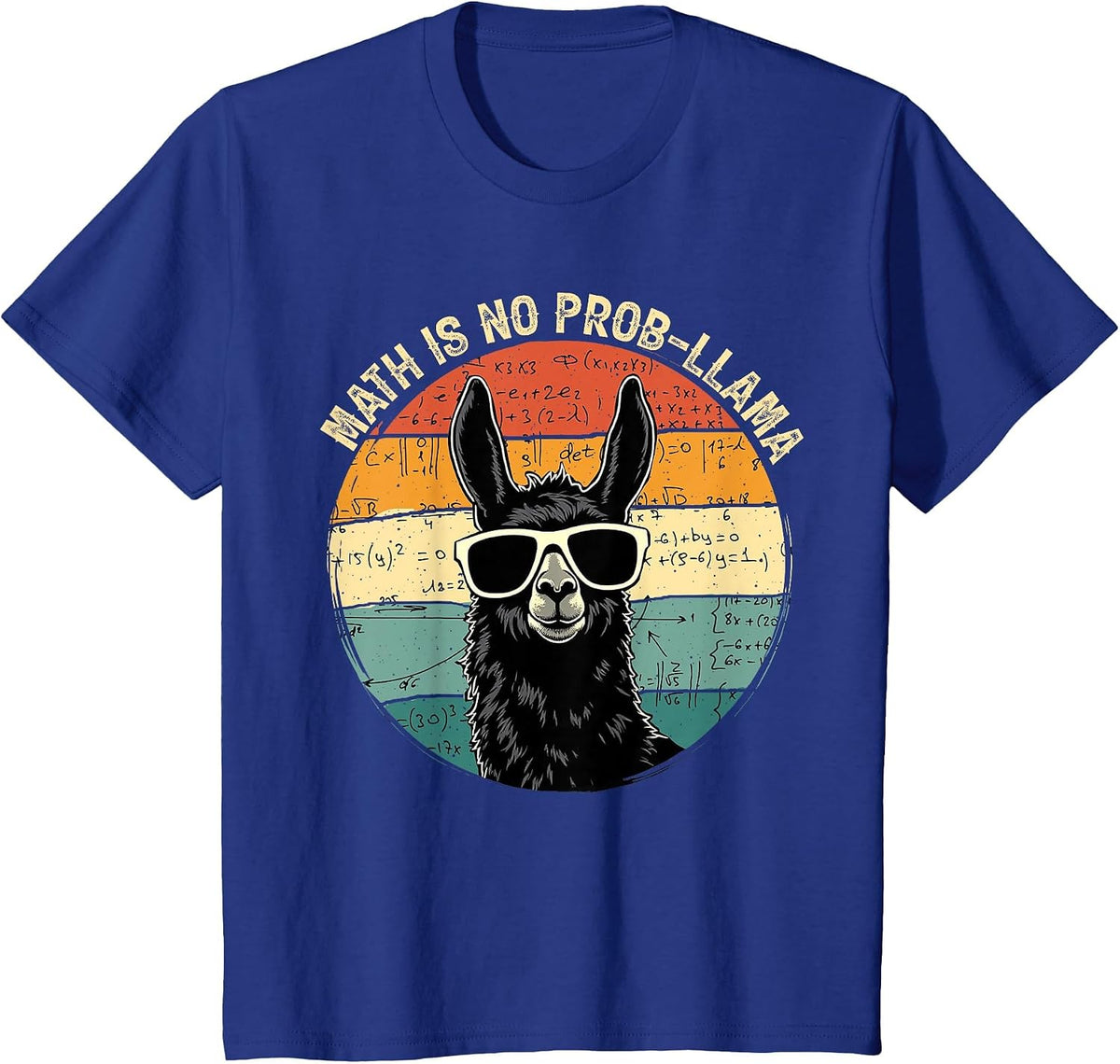 Math is No Pro-Llama Mathematics Math Teacher Appreciation T-Shirt - Royal Blue