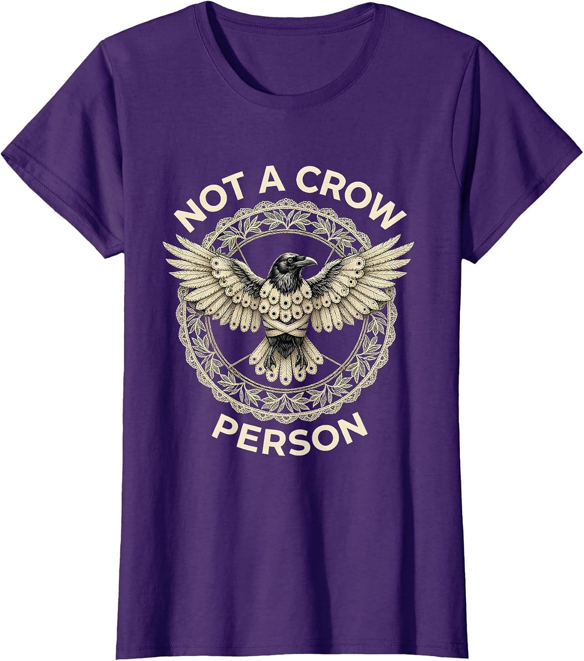 Women's Not a Crow Person Funny Bird Humor Design T-Shirt - Purple