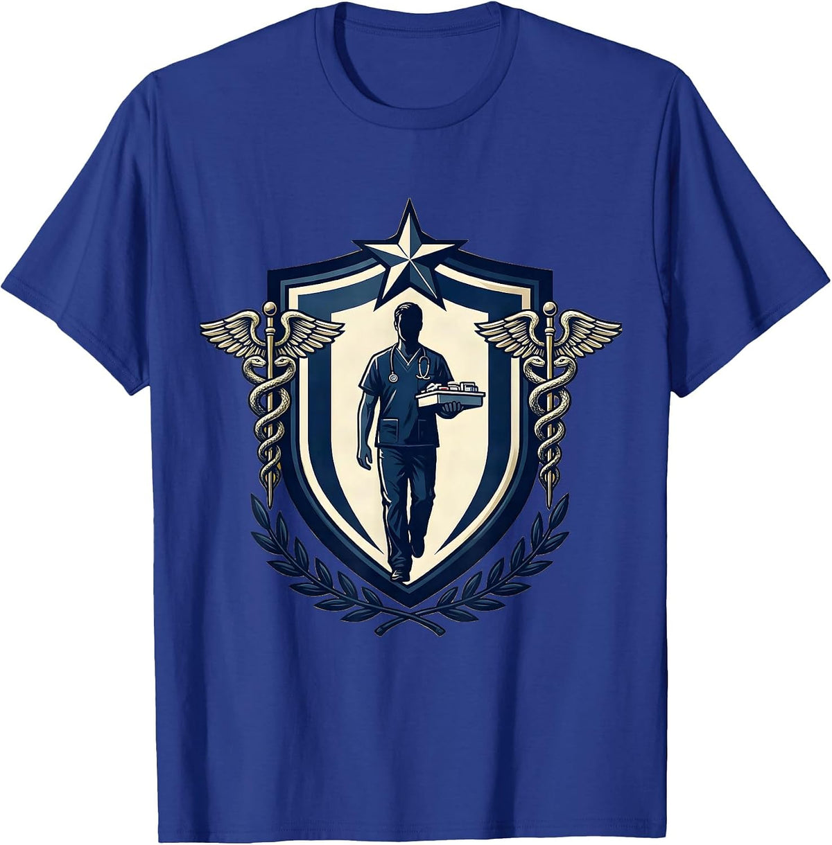 Medical Assistant Rushing with Medicine Tray T-Shirt - Royal Blue