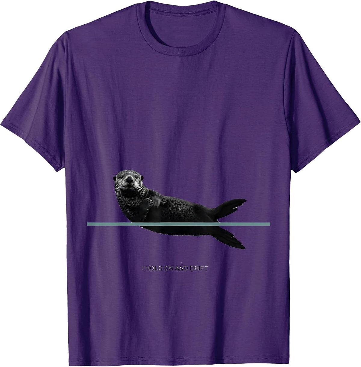 Men's I Hold On And Drift Funny Otter Lover Gift For Kids Teens T-Shirt - Purple