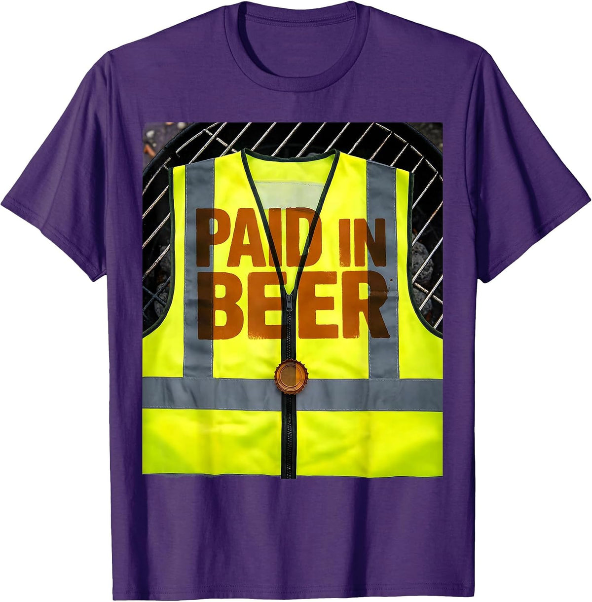 Paid In Beer Funny Labor Day Cookout Beer Humor T-Shirt - Purple