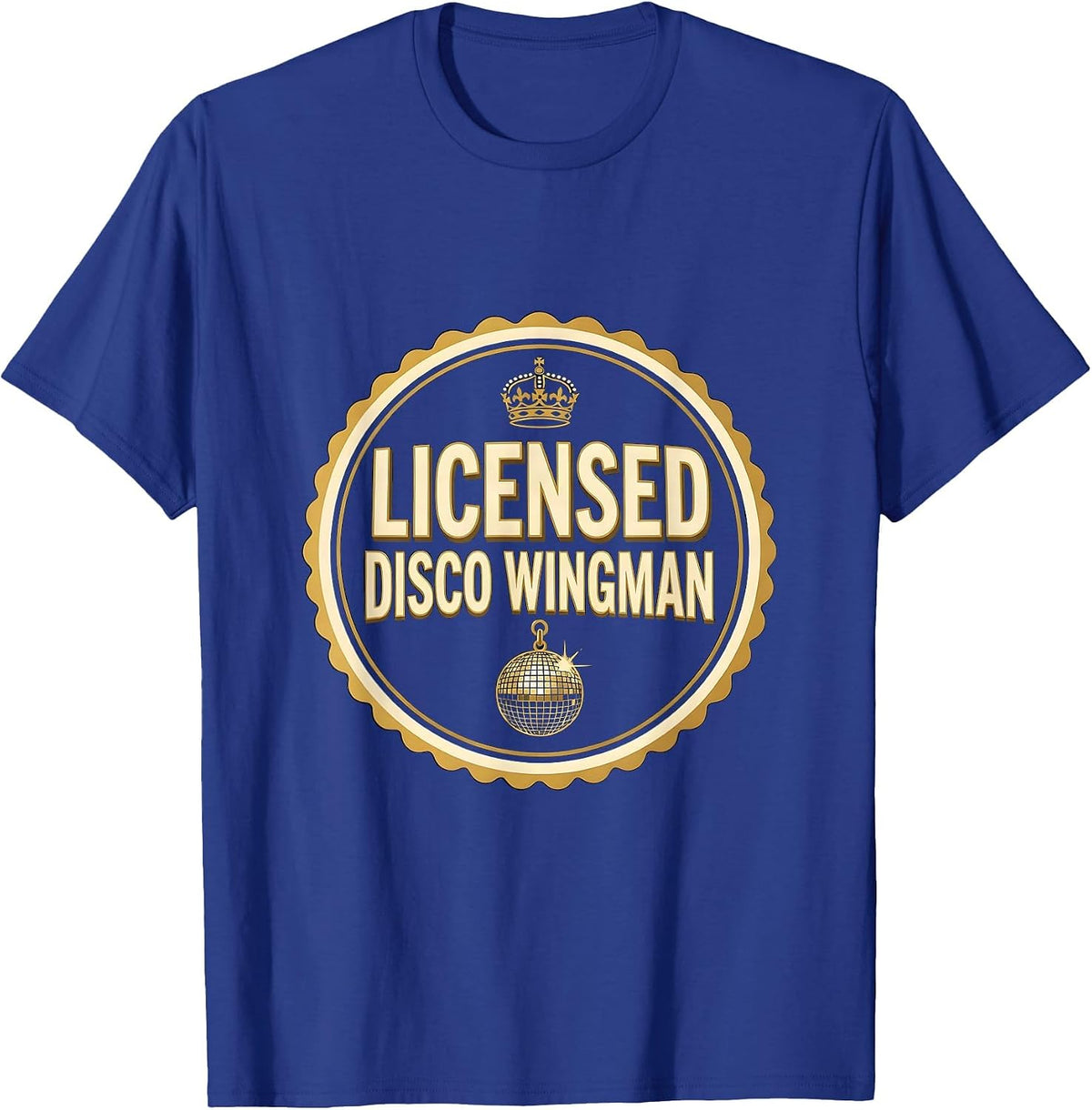 Men's Licensed Disco Wingman Retro 70s Disco Party Costume T-Shirt - Royal Blue