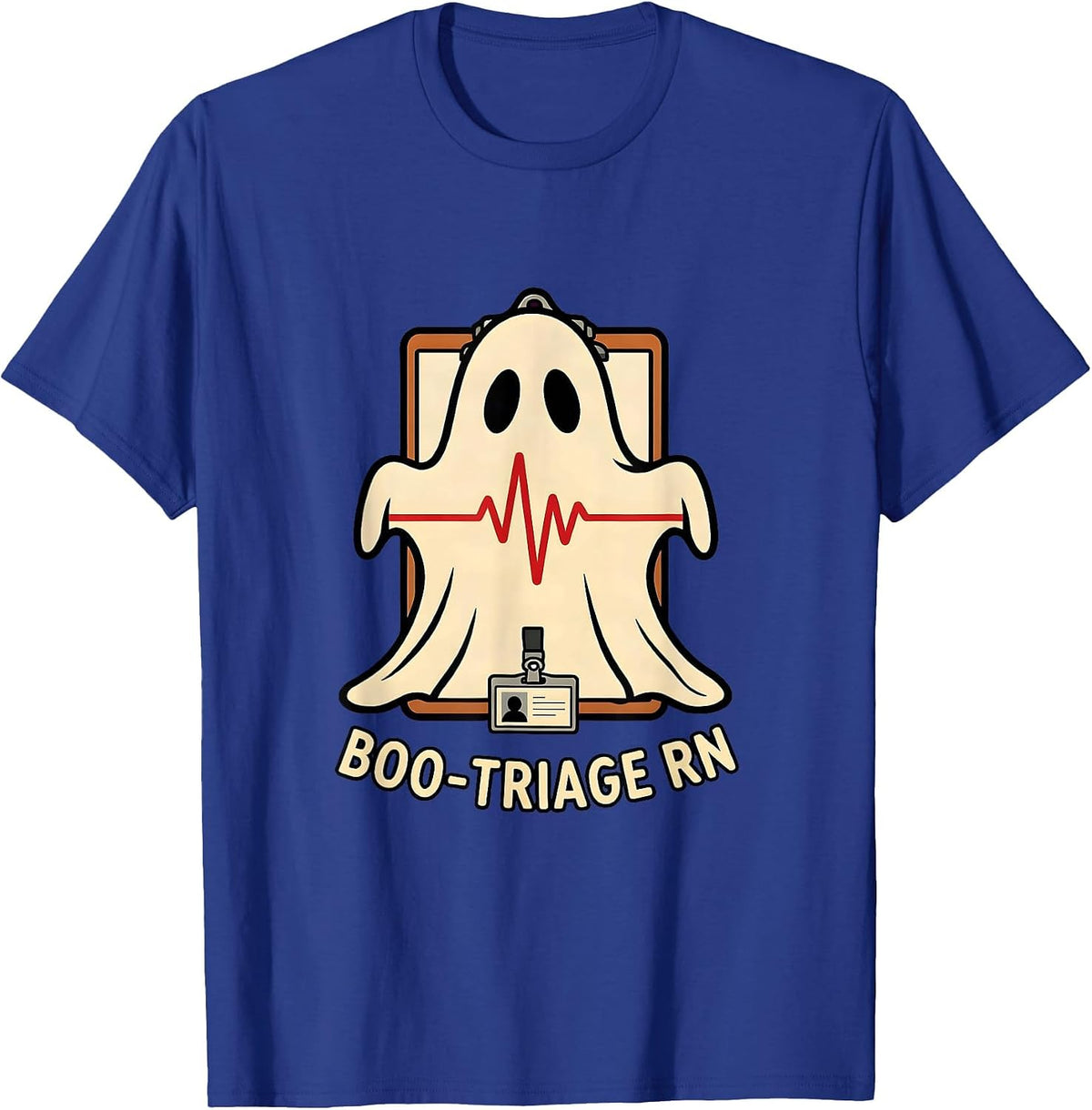 Men's Boo-Triage RN Funny Halloween Nurse Medical Humor T-Shirt - Royal Blue