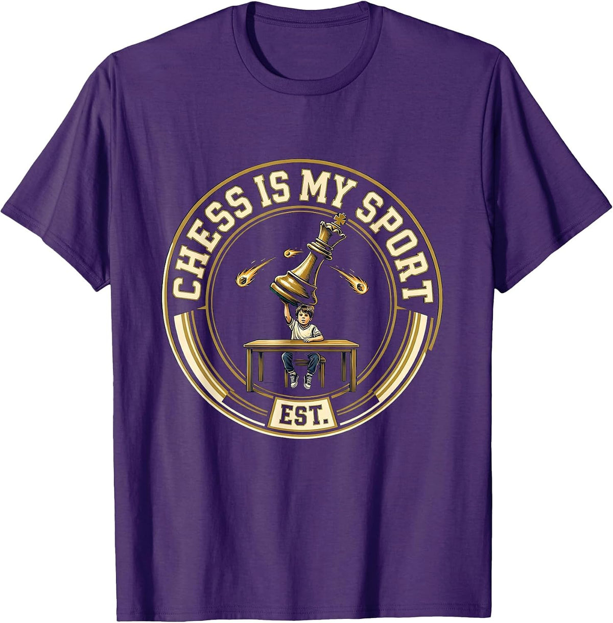 Chess Is My Sport Funny Chess Player Lover Kids Humor T-Shirt - Purple
