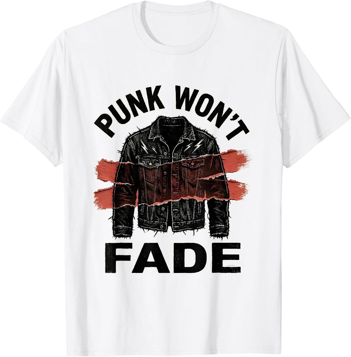 Men's Punk Won't Fade Bold Punk Rock Fan Retro Music T-Shirt - White