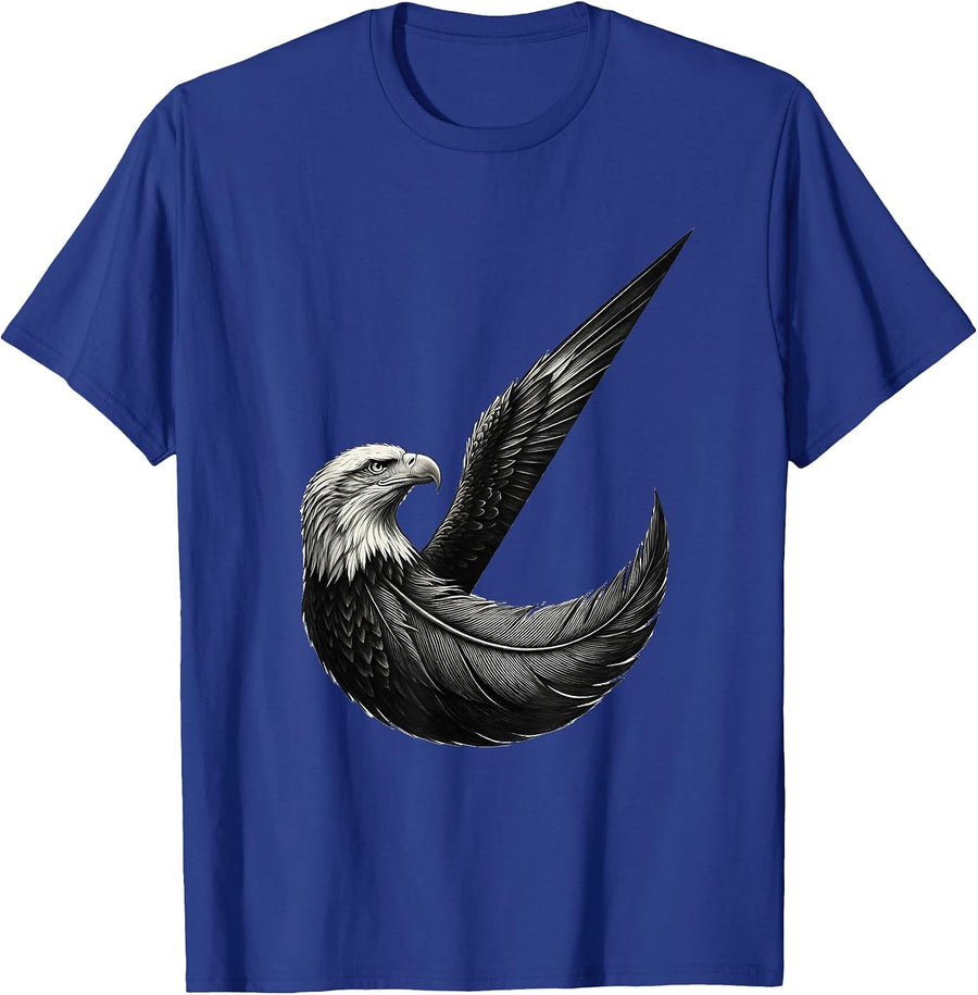 Bald Eagle Minimalist Mascot Pride Faith Gift T-Shirt - Royal Blue