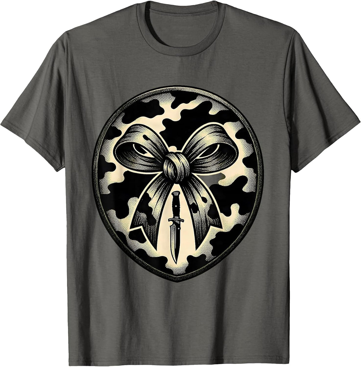 Camo Bow Hunting Bow Hunting Ol Lady Camo Coquette T-Shirt - Asphalt Grey