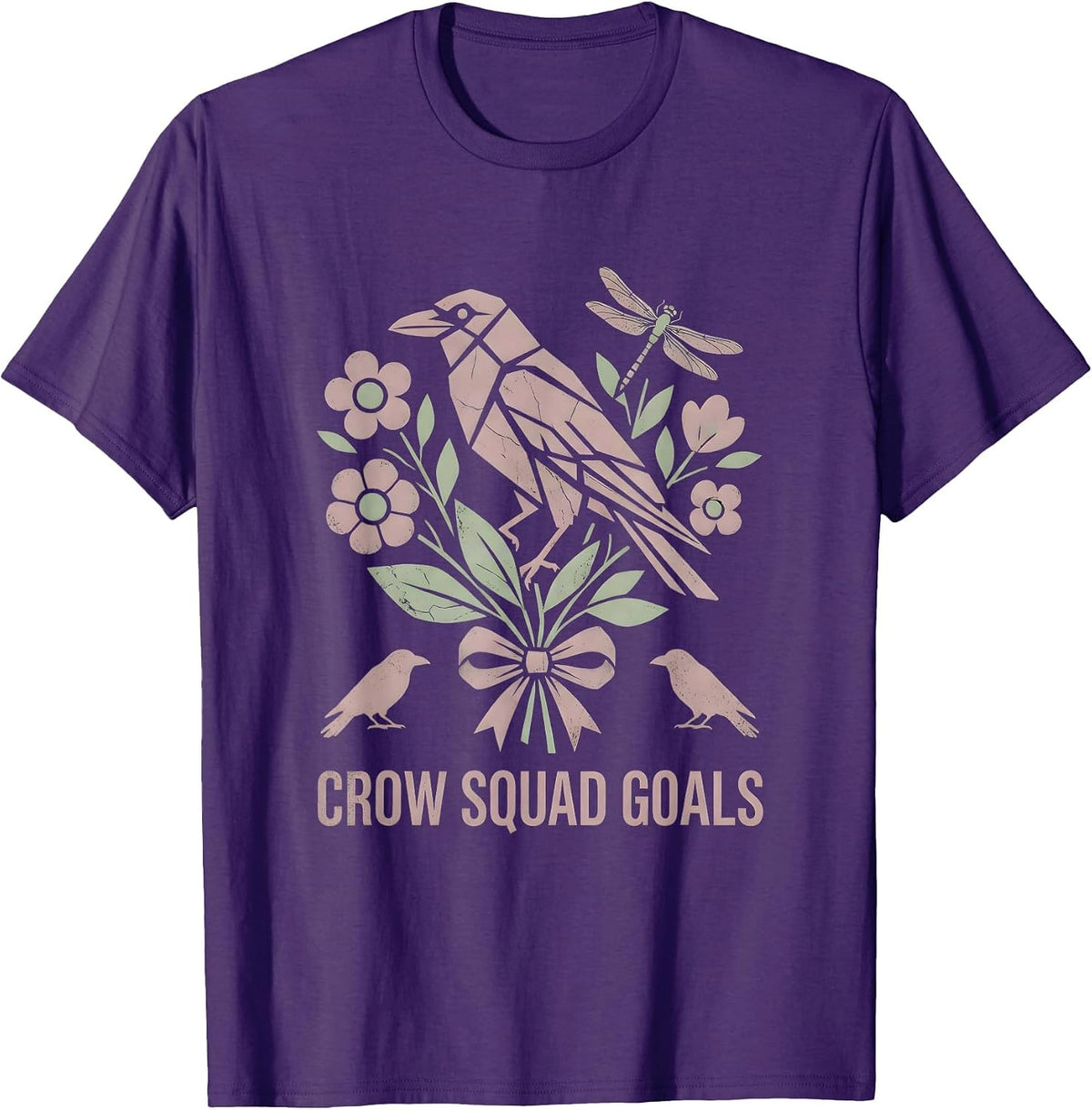 Crow Squad Goals Funny Bird Gang Design T-Shirt - Purple