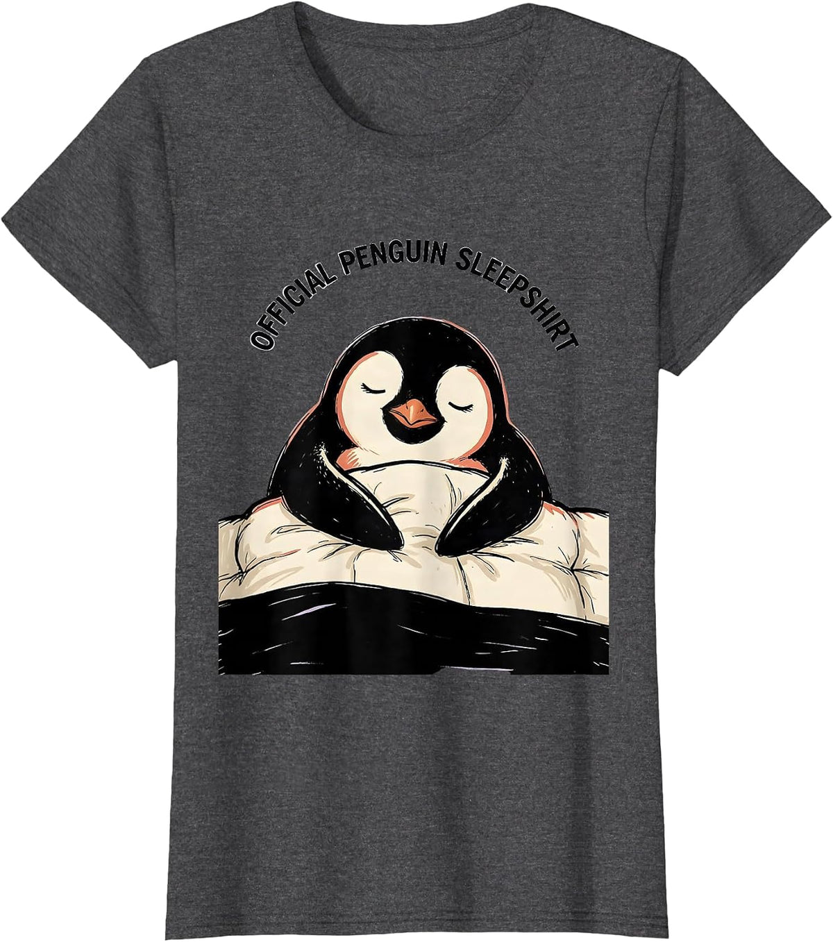 Women's Official Penguin Sleepshirt Cute Animal Lover Pajama Gift T-Shirt - Dark Heather Grey