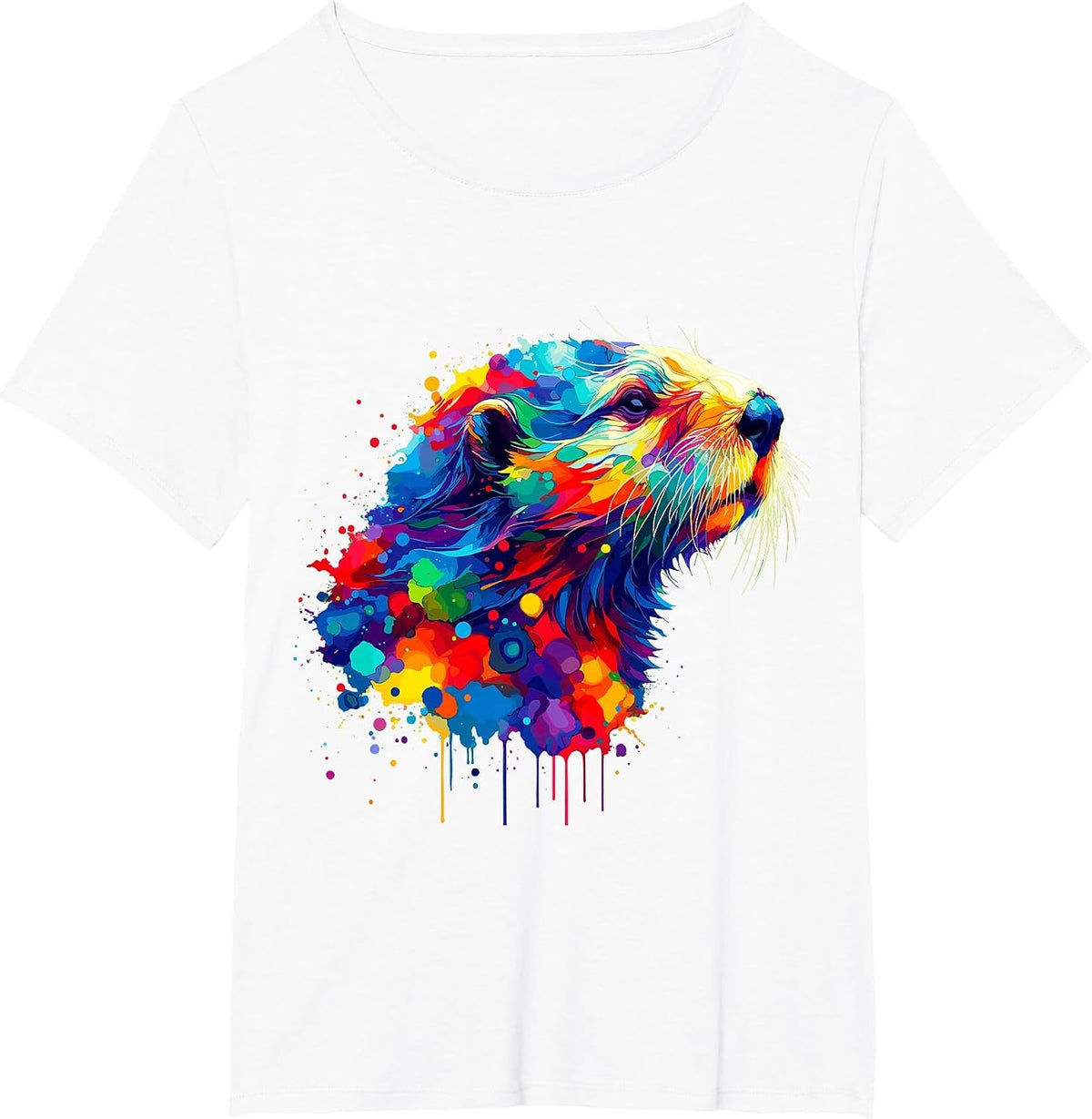 Splash Art Sea Otters T-Shirt - White