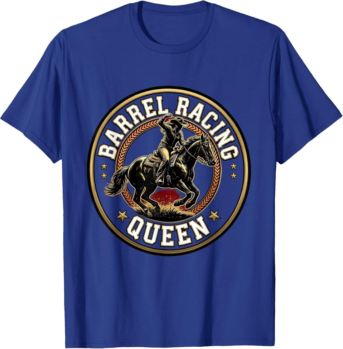 Barrel Racing Queen Cowgirl Design For Women T-Shirt - Royal Blue
