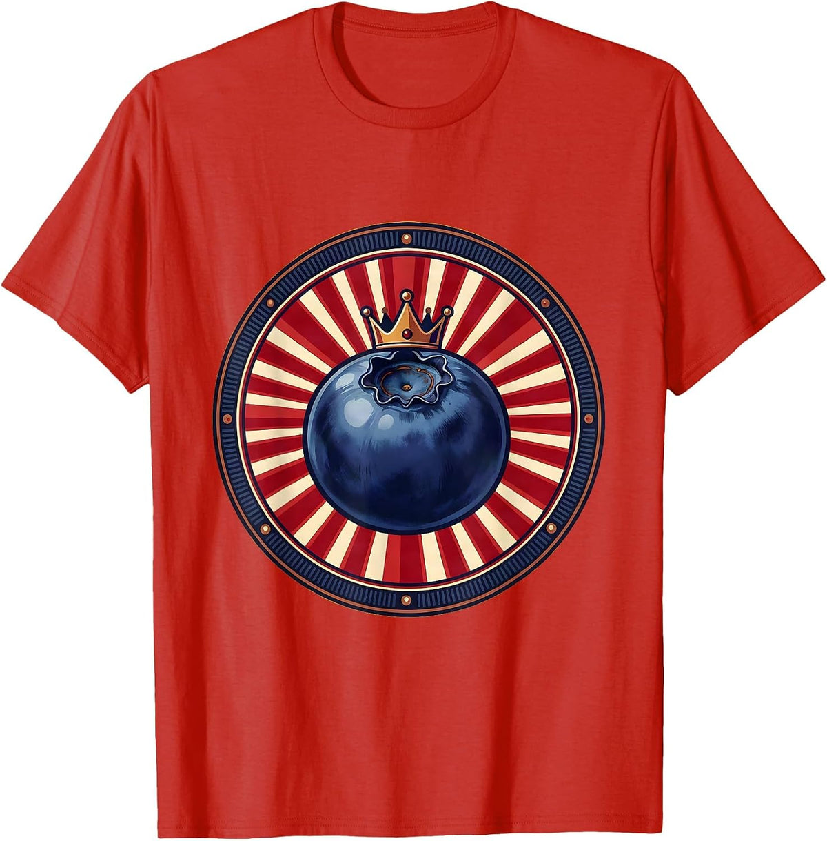 Men's Red White and Blueberry Sunburst Graphic T-Shirt - Red