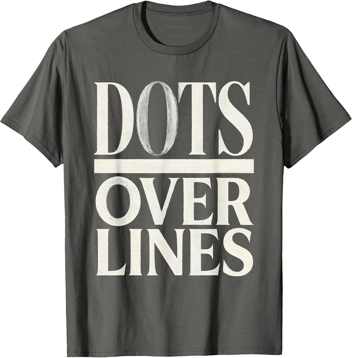 Dots Over Lines Minimalist Dot Art Design T-Shirt - Asphalt Grey