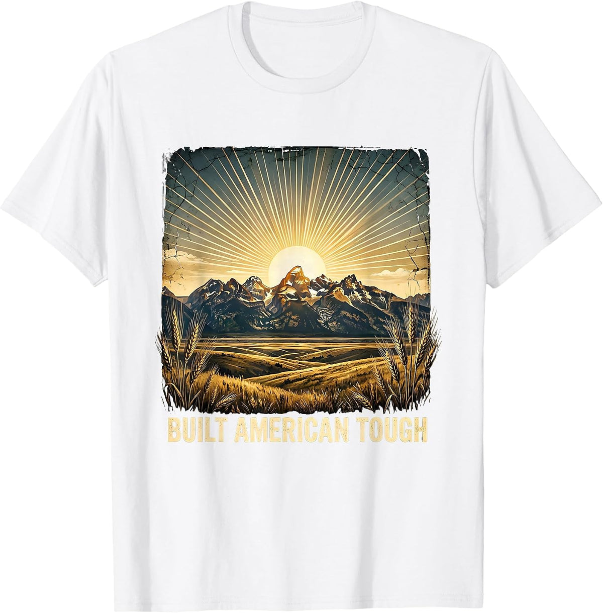 Built American Tough Patriotic Pride Design T-Shirt - White