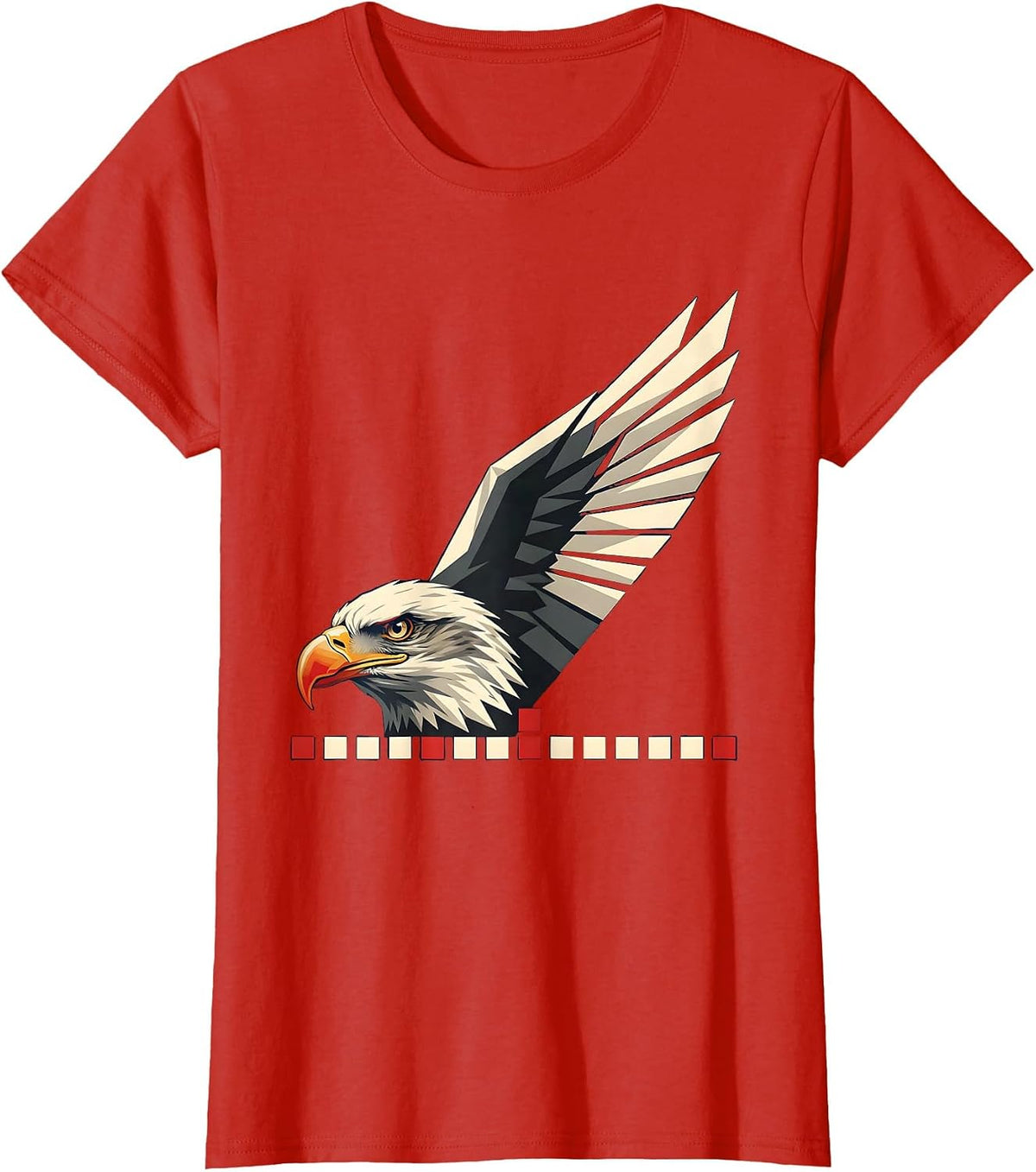Bald Eagle Emblem Vintage Patriotic Eagle Lover T-Shirt - Red