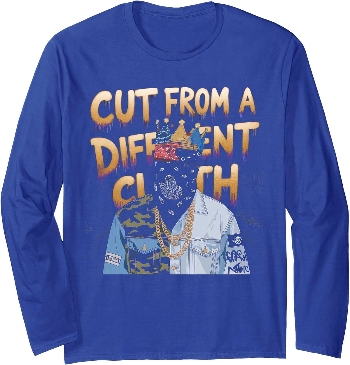 Hip Hop Long Sleeve T-Shirt - Adult Unisex Royal Blue