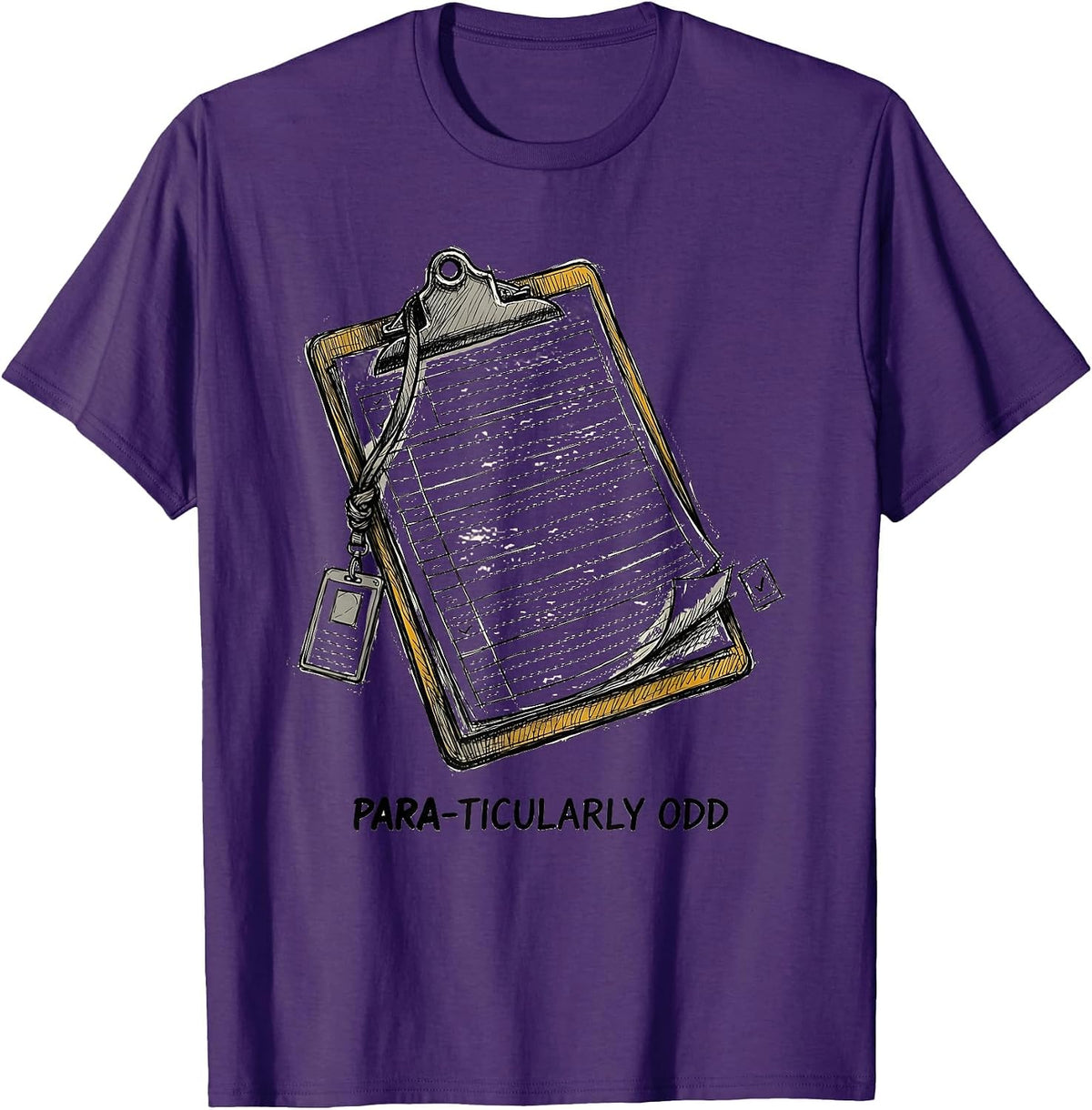 Para-Ticularly Odd Hand-Sketched Funny Paraprofessional SPED T-Shirt - Purple