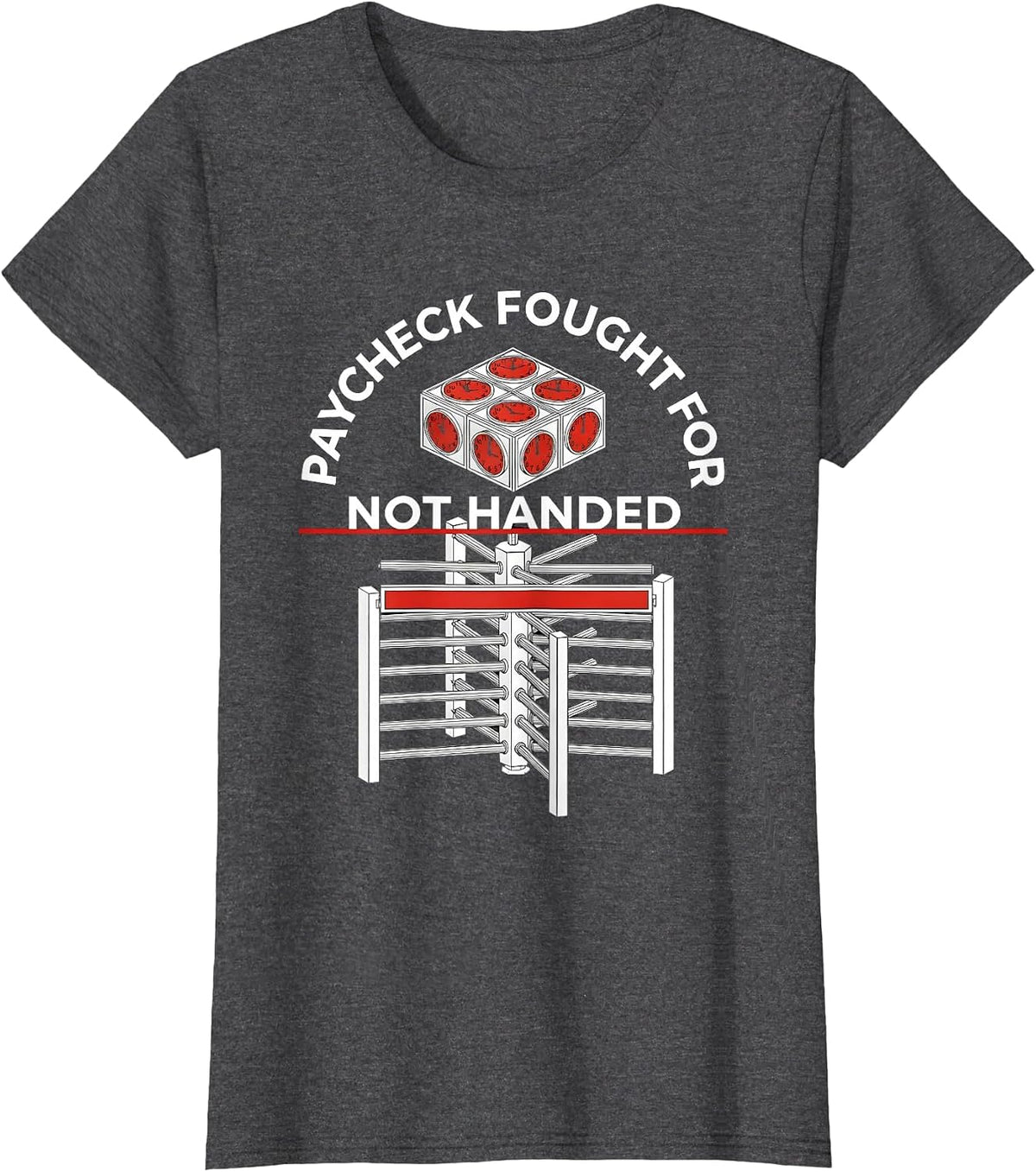 Women's Paycheck Fought For, Not Handed Union Strong Labor Day T-Shirt - Dark Heather Grey