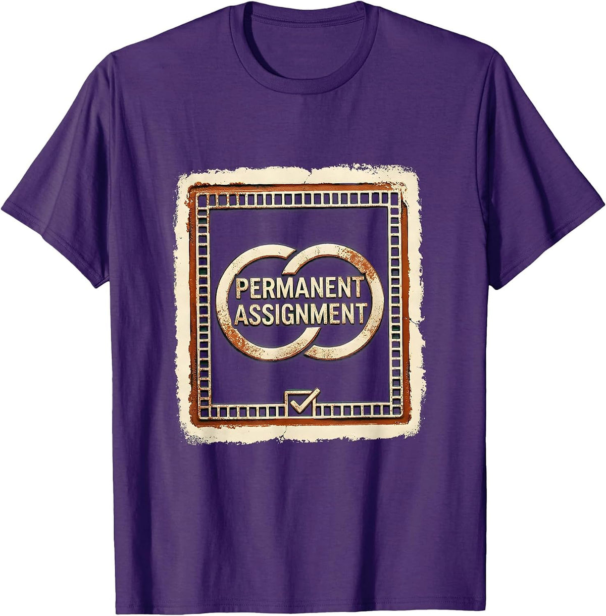 Permanent Assignment Rubber Stamp Skeleton Wedding Humor T-Shirt - Purple