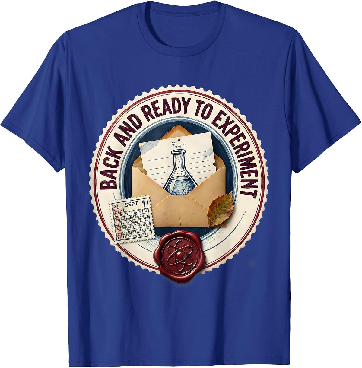 Men's Back to School Science Teacher Experiment Design T-Shirt - Royal Blue
