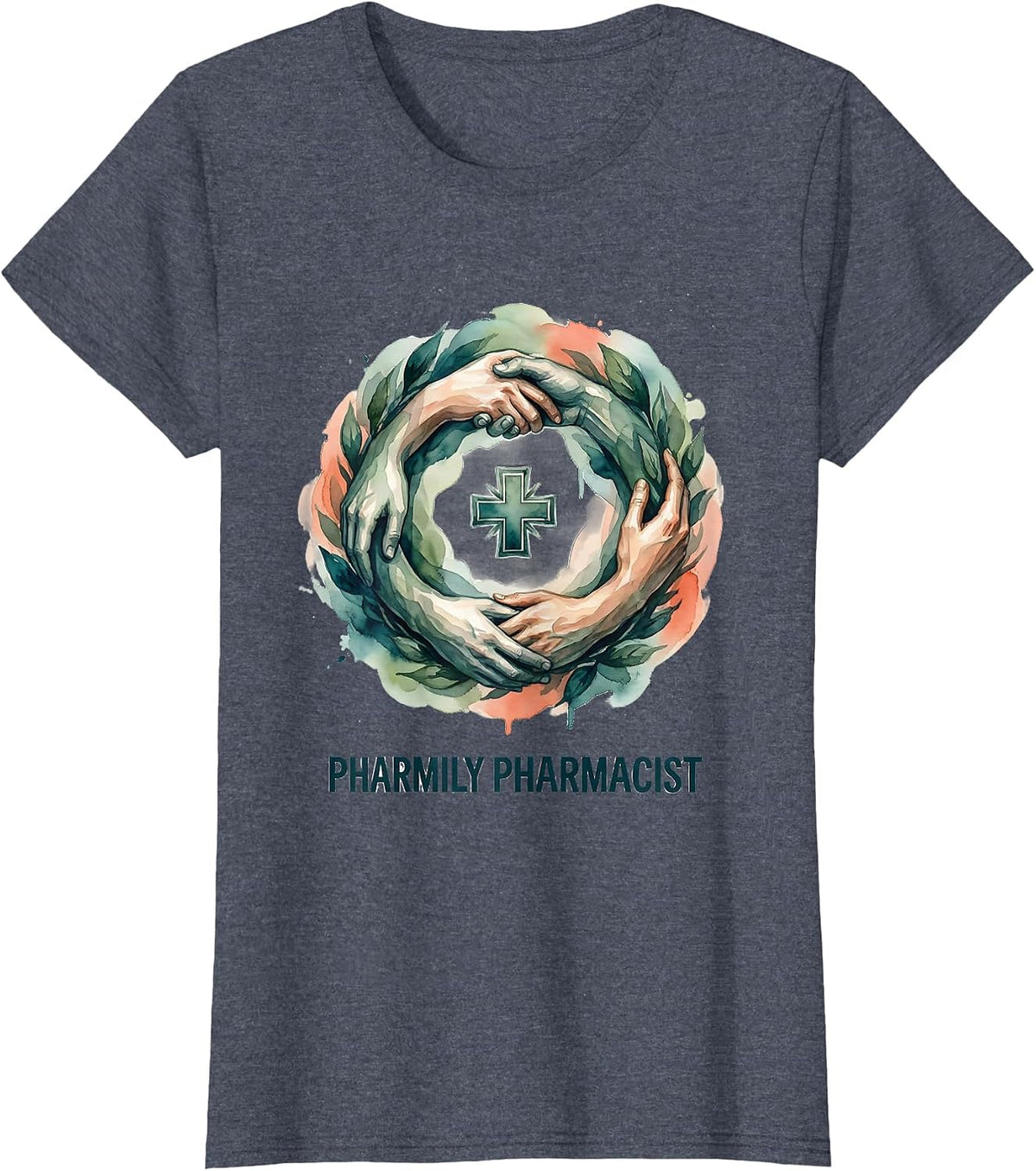Women's Pharmily Pharmacist Funny Pharmacy Tech Crew Halloween T-Shirt - Heather Blue