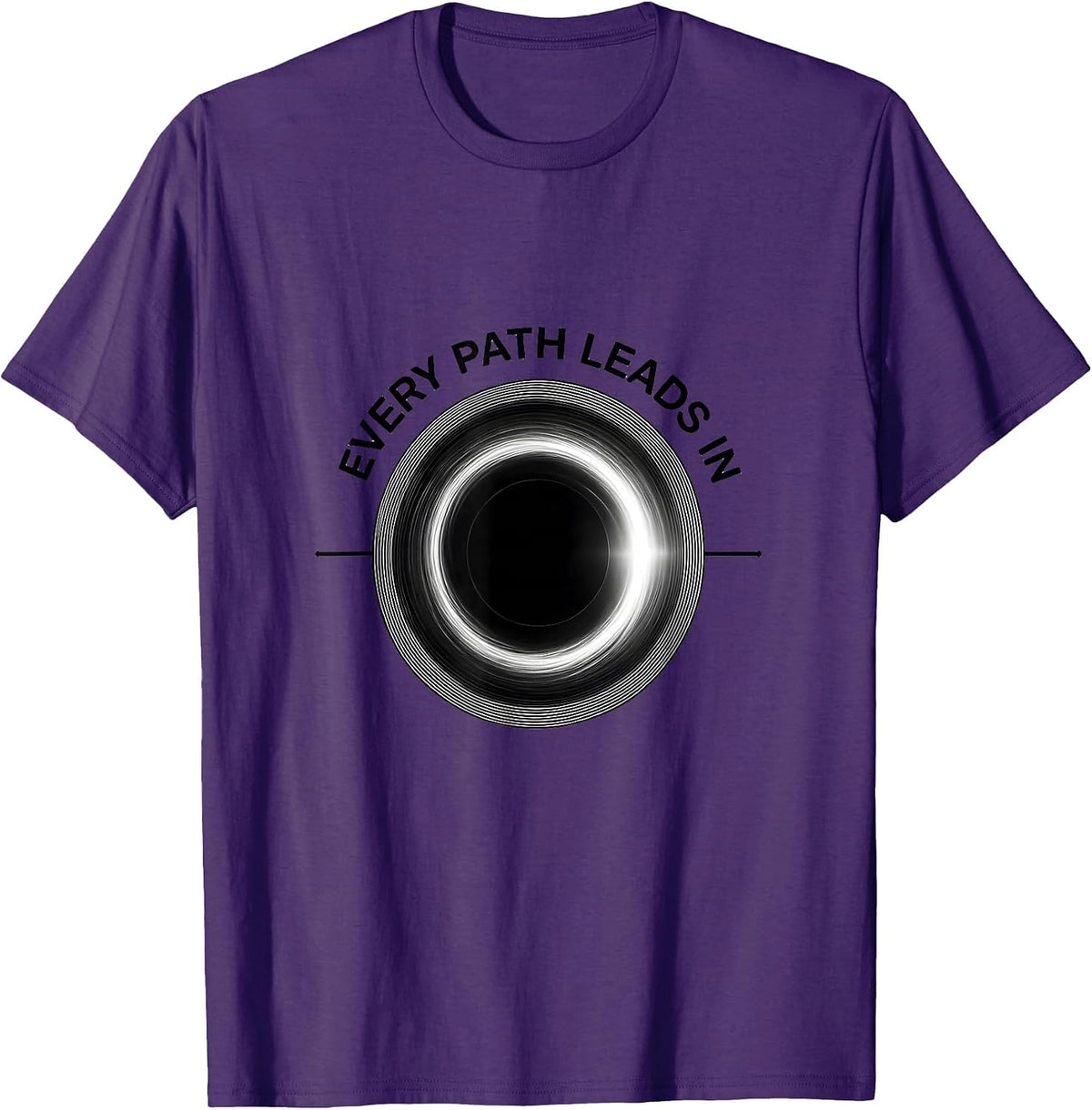 Every Path Leads In Minimalist Black Hole Physics T-Shirt - Purple