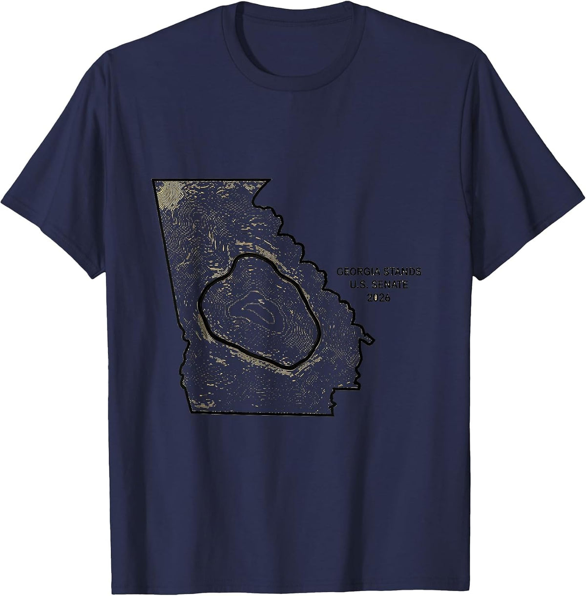 Georgia Stands U.S. Senate 2026 Political Campaign Vintage T-Shirt - Navy Blue