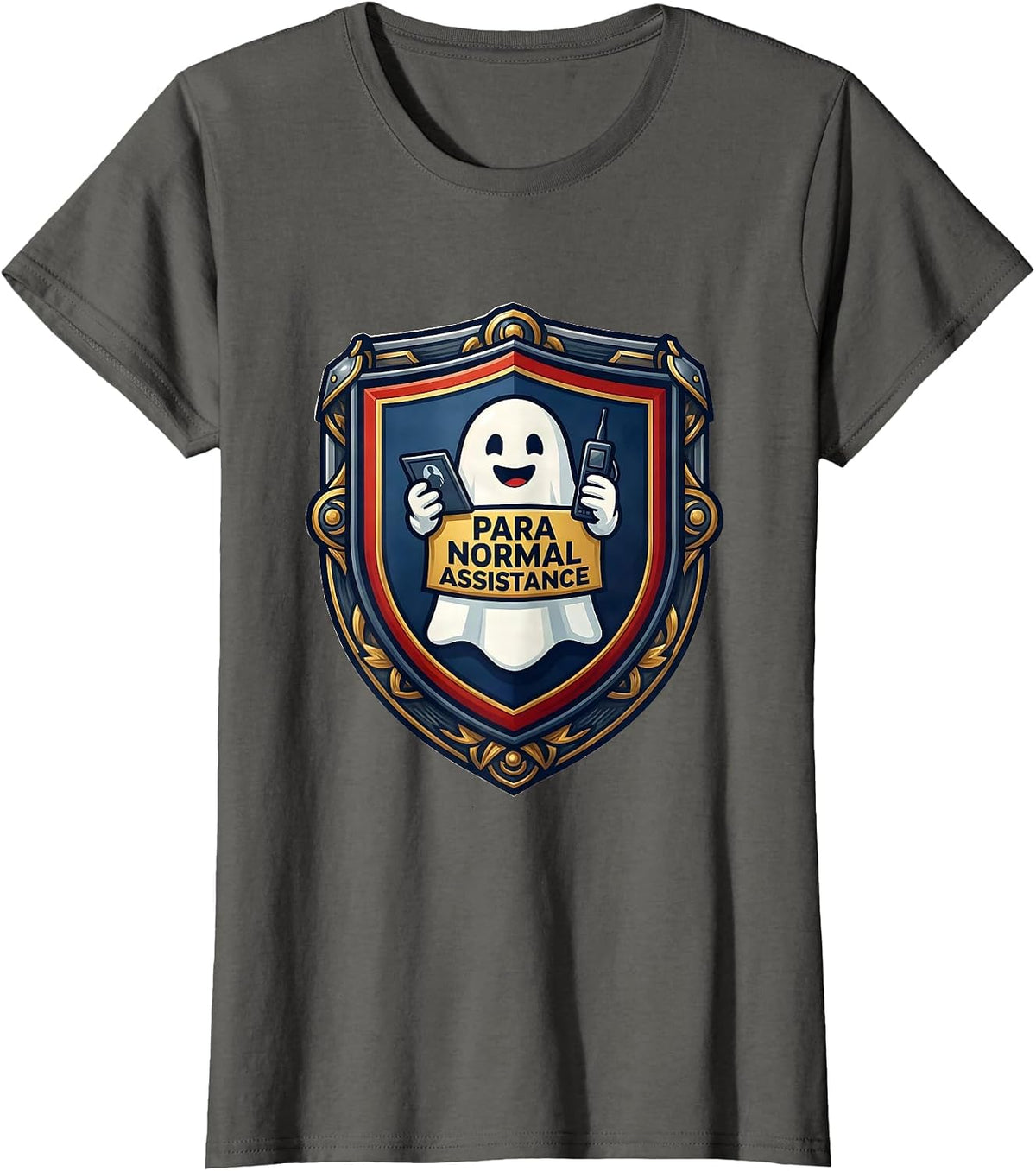 Women's Para Normal Assistance Funny Ghost Paraprofessional T-Shirt - Asphalt Grey