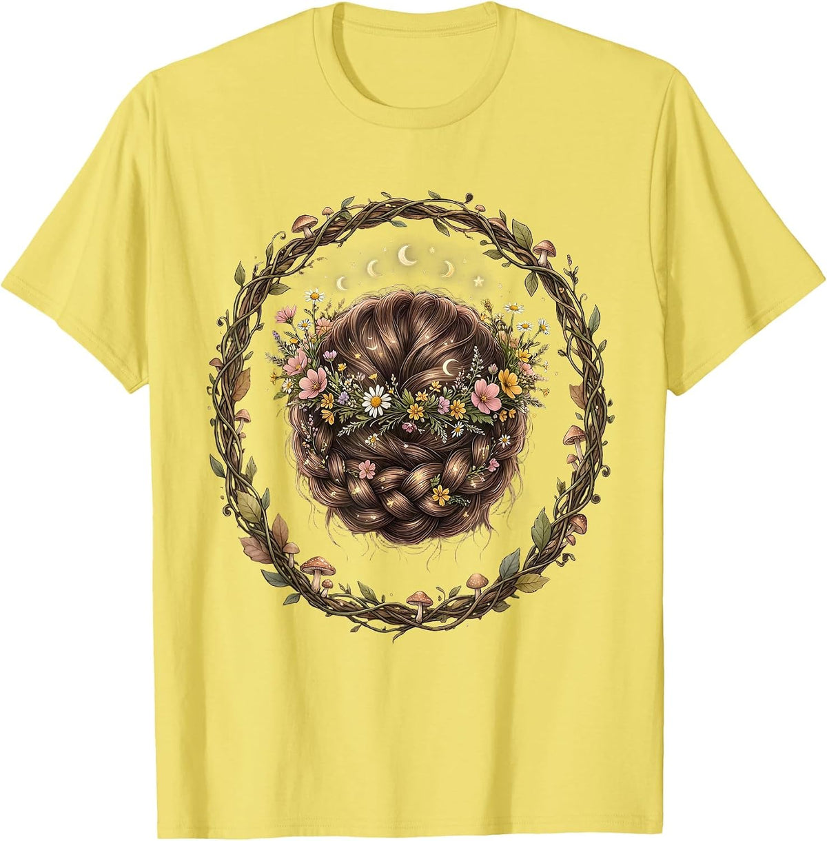 Men's Gigi Crown Braided Updo Graphic Tee T-Shirt - Lemon Yellow