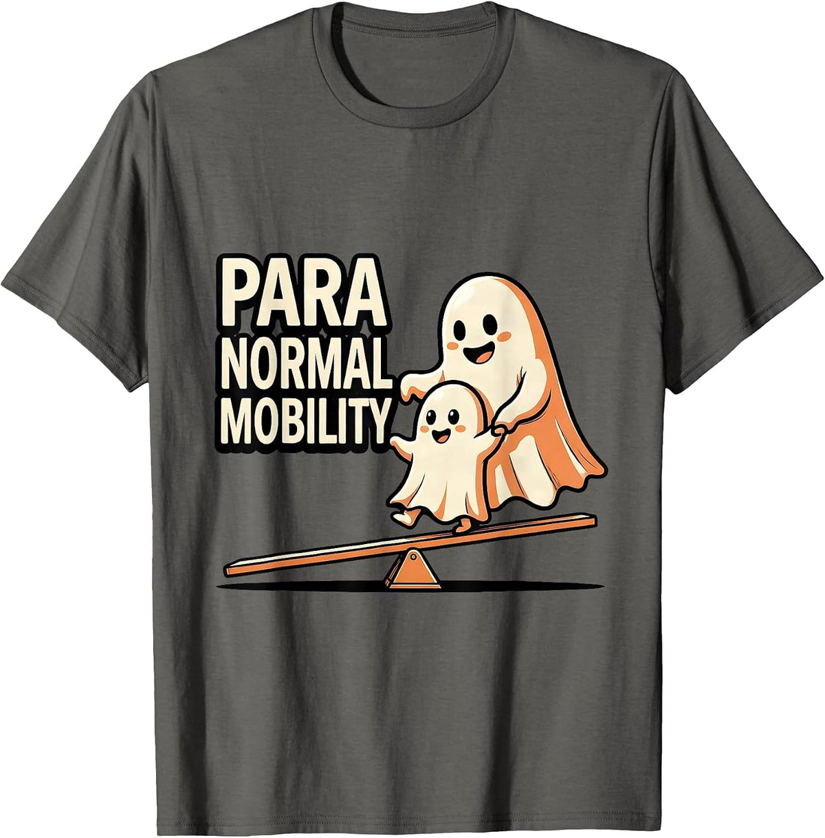 Men's Para Normal Mobility Funny Ghost Paraprofessional Halloween T-Shirt - Asphalt Grey