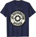 Lei Distribution Officer Rubber Stamp Funny Luau Costume T-Shirt - Navy Blue