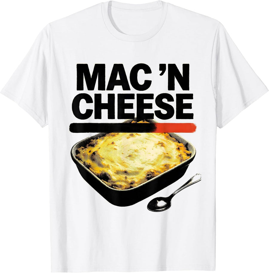 Men's Mac 'N Cheese Bootleg 90's Rap Rock Funny Thanksgiving T-Shirt - White