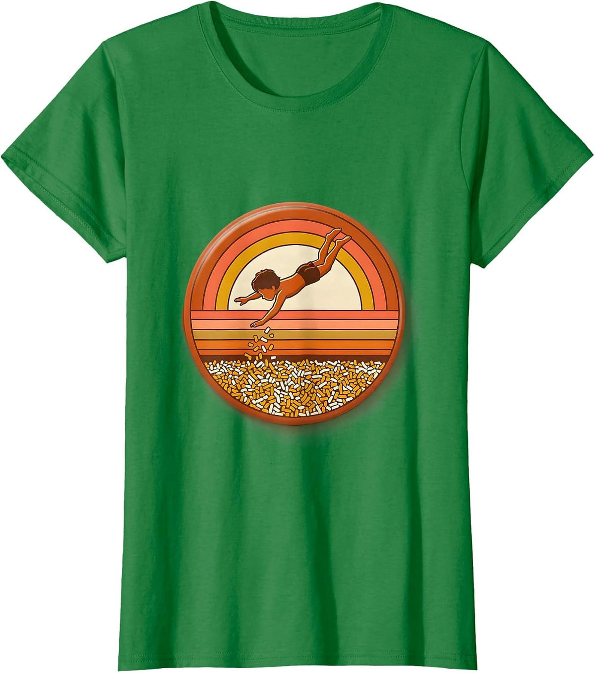 Women's Birthday Boy Diving Into Sprinkles Pool T-Shirt - Kelly Green