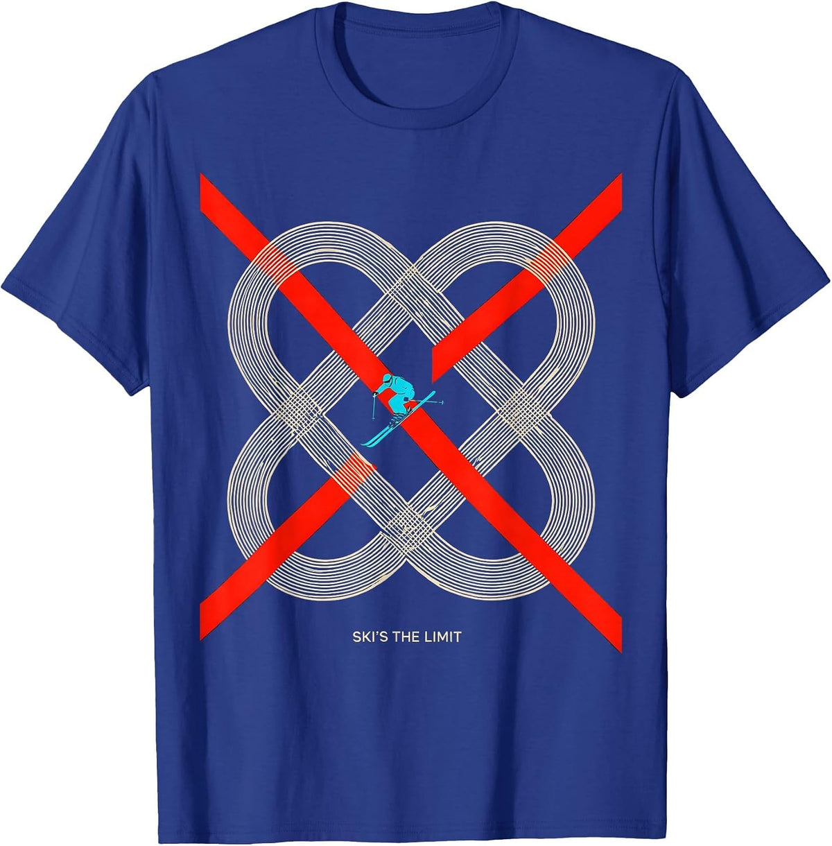 Ski's The Limit Funny Skiing Enthusiast Gift T-Shirt - Royal Blue