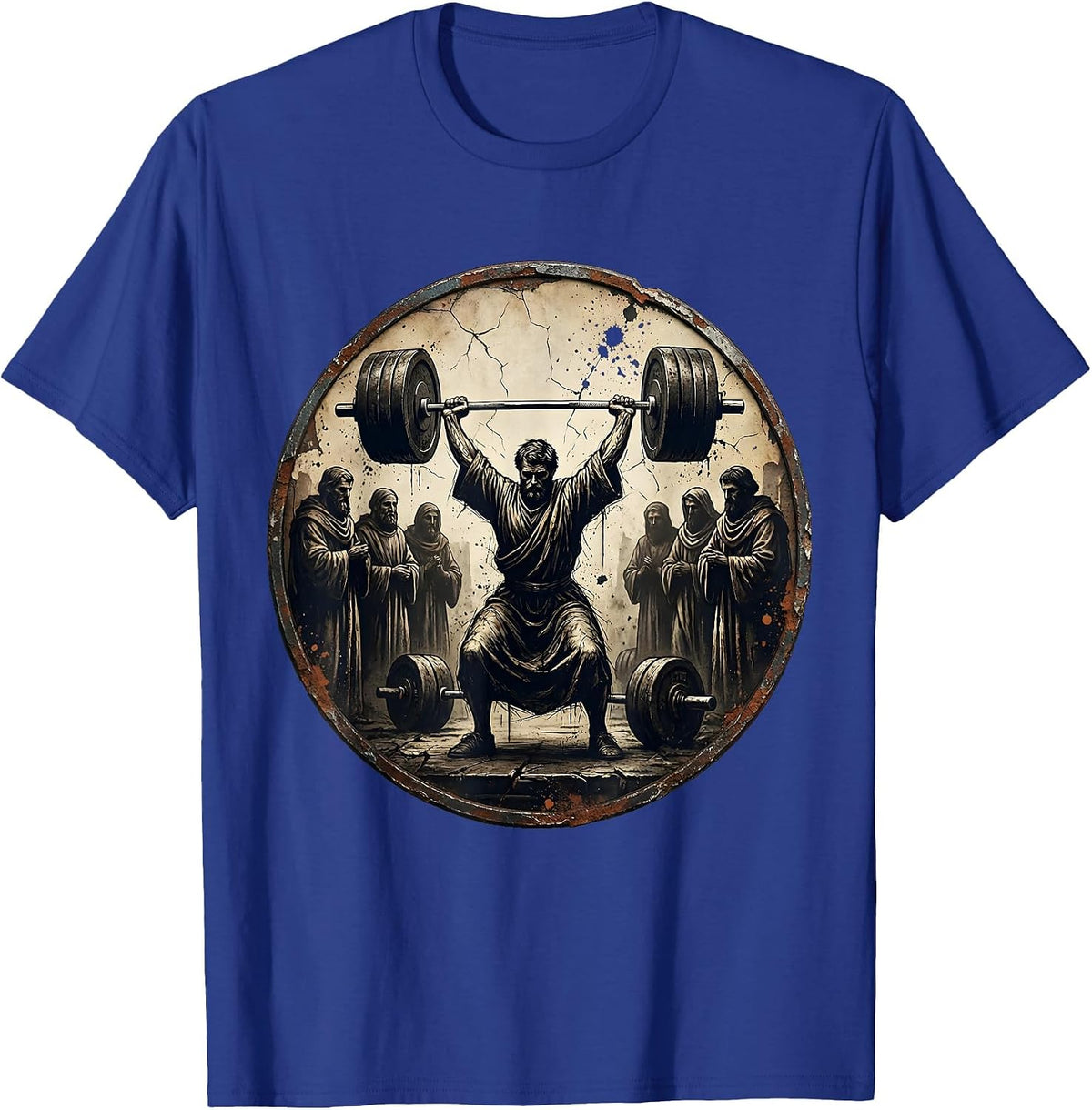 Jesus The Ultimate Deadlifter Graphic Tee T-Shirt - Royal Blue