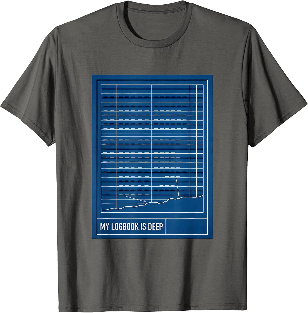 My Logbook Is Deep Technical Scuba Diving Enthusiast T-Shirt - Asphalt Grey