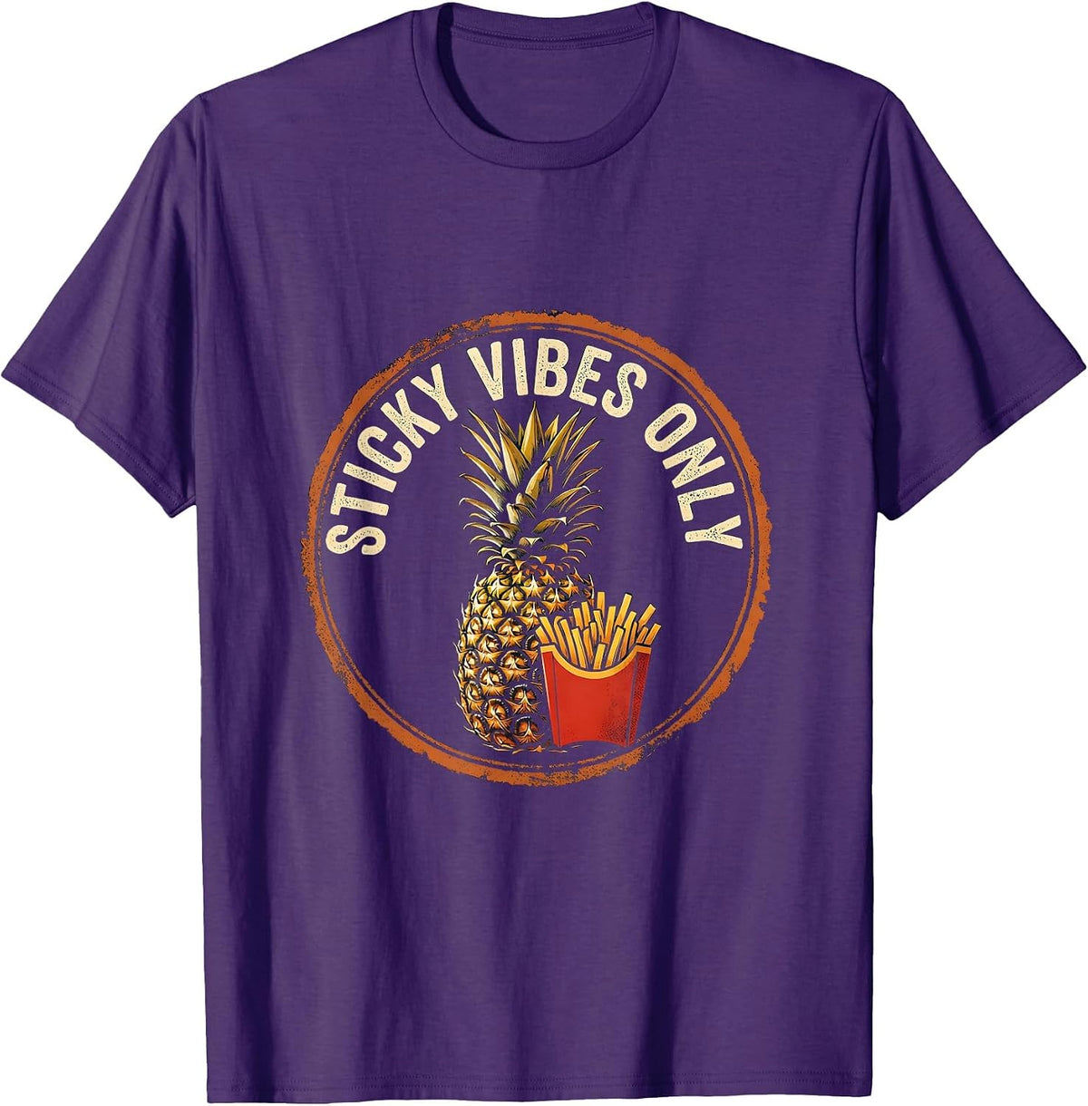 Sticky Vibes Only Rubber Stamp IVF Embryo Transfer Day T-Shirt - Purple