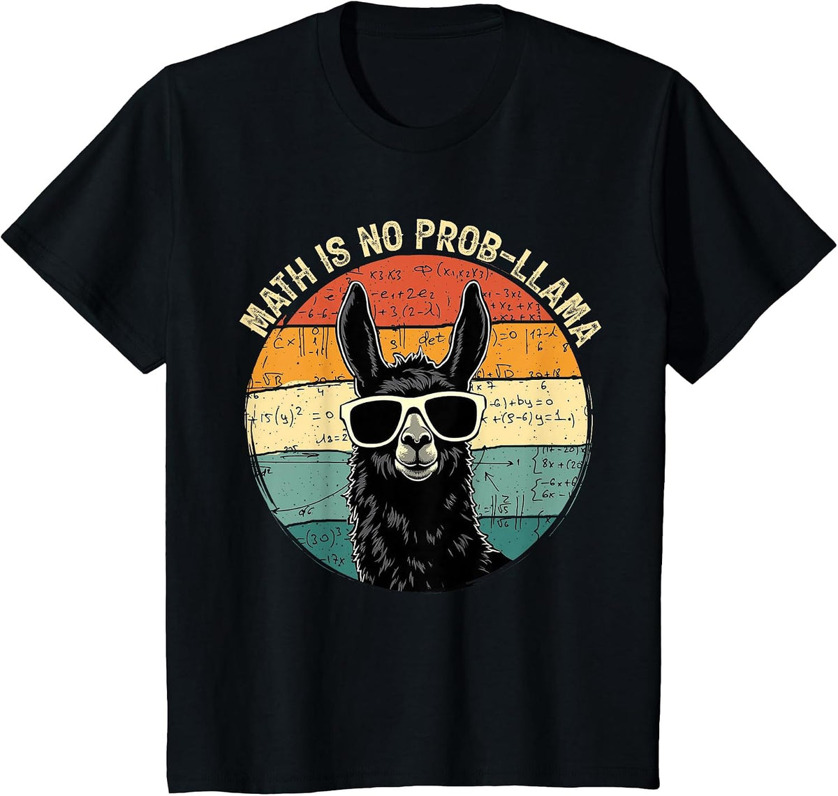 Math is No Pro-Llama Mathematics Math Teacher Appreciation T-Shirt - Black