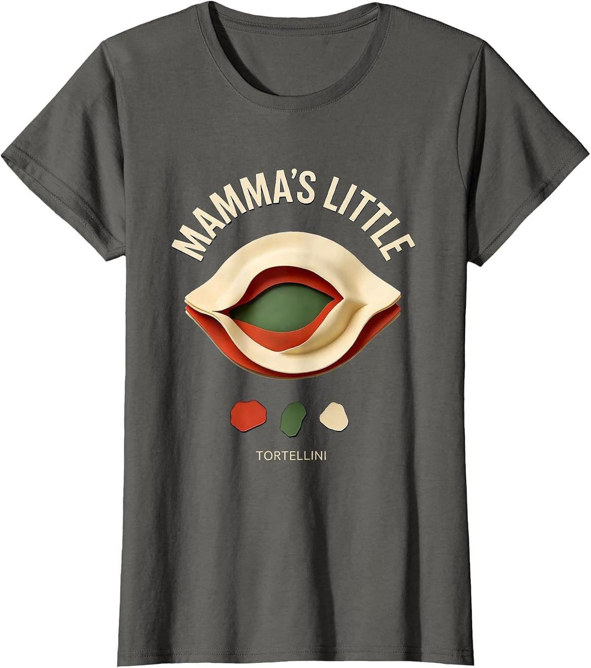 Women's Mamma's Little Tortellini Funny Italian-American Family T-Shirt - Asphalt Grey