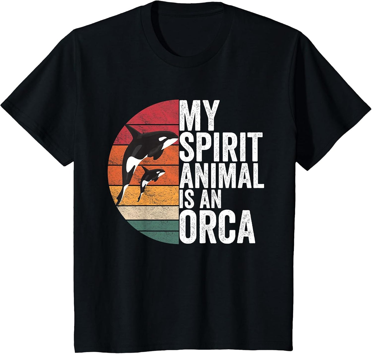 My Spirit Animal is an Orca Orca Apparel Killer Whale Quote T-Shirt - Black